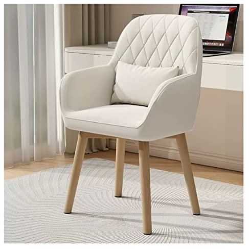 TEmkin Relaxsessel Sessel,360° drehbare Esszimmerstühle, samtgepolsterte Schreibtischstühle, ergonomische Bürostuhl-Armlehnen und Holzbeine, moderner Stuhl, Leinenstoff, Küchen-Esszimmerstühle