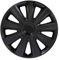 Juego de 4 Tapacubos de 15 Pulgadas Diseño Kentucky Carbon Black, Acabado en Negro y ABS Resistente a Fuertes Impactos, Duradero y Fiable con Anillo de sujeción Ajustable