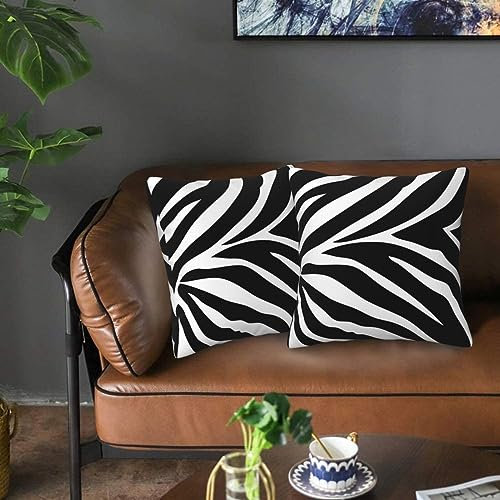 50 cm x 50 cm, wendbare quadratische Kissenbezüge, verdeckter Reißverschluss, schwarz-weiß, einfache Zebra-Kissenbezüge für Sofa, Wohnzimmer, Schlafzimmer