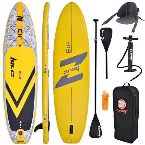 CampSup SUP ZRAY E11 Combo 11'0 Aufblasbares Stand Up Paddle Board | Komplette Packung Surfboard für Einsteiger & Fortgeschrittene mit Kayak Sitz und Doppelpaddel