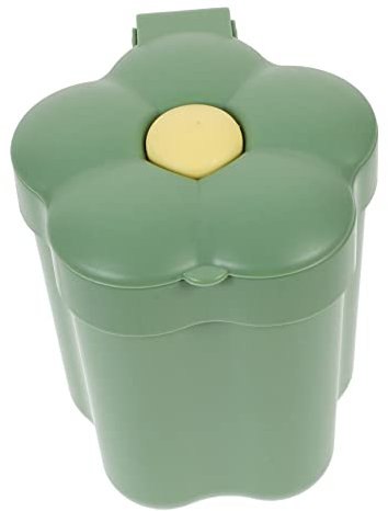 EXCEART Mini Papelera de Escritorio Elegante con Cerradura para Oficina Color Verde