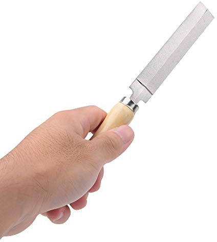 Silky Files, Diamond Rhombic File with Wooden Handle, Metal Glass Grinding Woodworking Garden Tool, Diamond File Saw Silky Taper File for Woodworking (5 inches (125mm))
