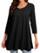 Enmain Nero Tunica Manica Lunga Donna Magliette 3/4 Maniche Lunghe Bluse Elegante Stampata Casual Maglietta Collo Rotondo T-Shirt XXL