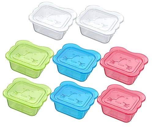Abaodam 8stücke Teiliges Mit Deckeln Luftdicht Stapelbar Für Obst Und Babynahrung - Und Mikrowellengeeignet