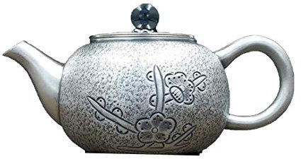 JKJZSALJ Tetera De Plata Hecha A Mano, Tetera De Plata De Ley, Juego De Té Antiguo Chino, Tetera De Agua Caliente para Uso Doméstico
