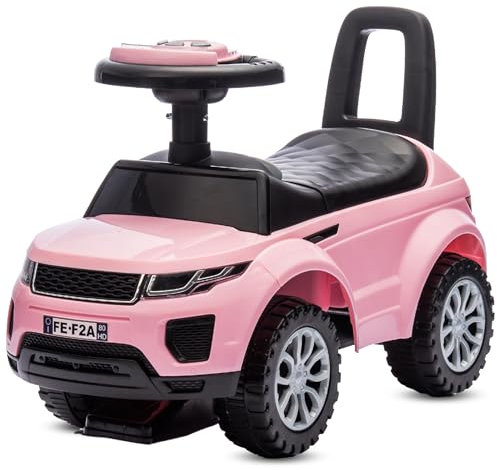 Porteur Auto Enfant 1 an voiturette, pour Enfant Dès 12 Moi avec klaxon et Sons, Push Car, Ride on (Rose Clair)