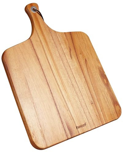 hecef Plateau Fromage en Bois, Planche Apero et Plateau Aperitif avec Poignée, Plateau à Charcuterie, Plateau de Service Pour Cadeaux d'Anniversaire, Cadeau pour Crémaillère et Noel, 31 cm (Carrée)