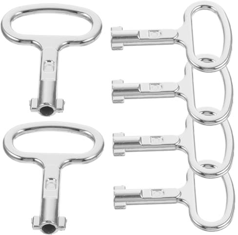 Hohopeti 6 Stück Universalschlüssel Elektroschrankschlüssel Aus Aluminiumlegierung Handlich Robust Für Wasser- Gas- Strom Und Zählerkästen Vielseitiges Versorgungsschlüssel