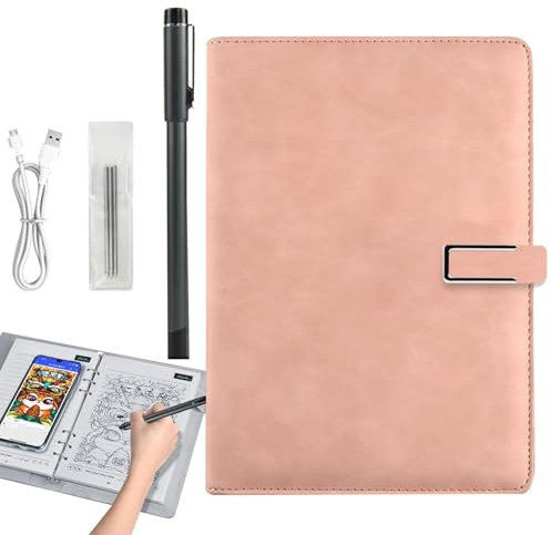 LinZong Smart Sync Pen and Notebook, Replaceable Pen Tips and Paper, with Fingerprint Unlock and Note Playback Function, Bluetooth Connectivity
