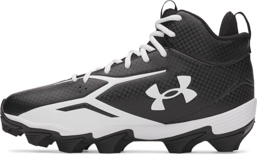 Under Armour Men's Spotlight Hammer Football Cleats, (001) Black/White/White, 10.5, US