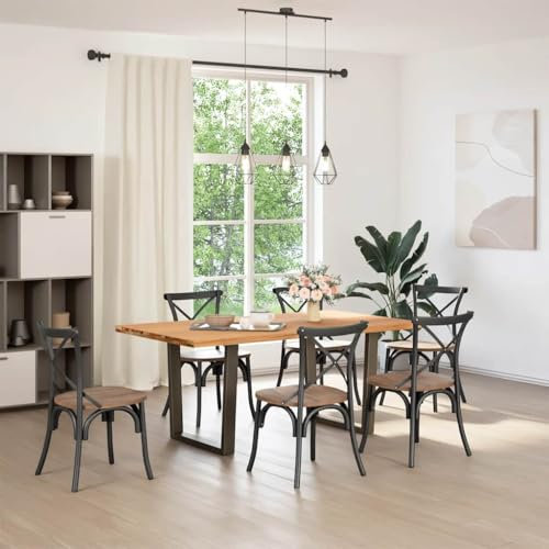 Eleganz Esstisch Massivholz Eiche 180x100x74 cm - Baumkanten Design, fein geschliffen & hell lackiert - Langlebig & stilvoll für Wohnzimmer oder Essbereich