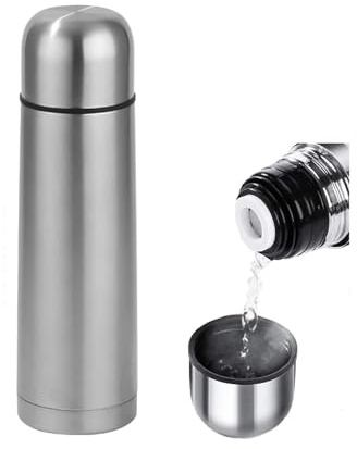 Botella Térmica de Acero Inoxidable 500/750ml/1L - Doble Pared Aislante para Frío y Calor (12h) - Tapa Antifugas, Sin BPA, Diseño Elegante - Ideal para Gym, Oficina y Viajes (750ml)