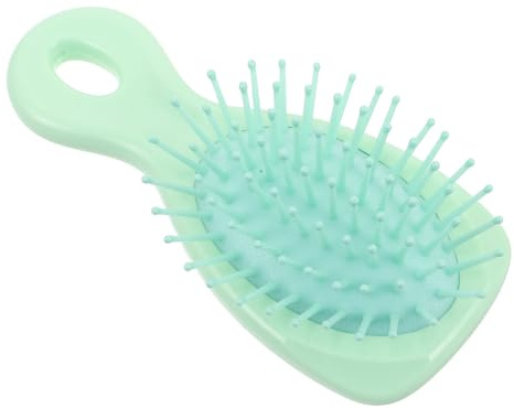Cepillo de Pelo Acolchado Mini Forma de Pala, Verde, Plástico | Niñas y Niñas Jóvenes, Ligero y Portátil, Uso en Casa y Viaje, Masaje del Cuero Cabelludo
