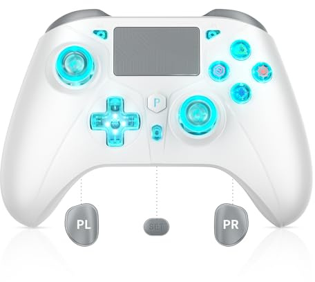 Nonbliep Kabellos für PS5 Controller, für PS5/PS4/PC/iOS/Switch, einstellbarer Turbo, Dual-Shock-Vibration, 6-Achsen-Bewegungssensor, 3,5-mm-Kopfhöreranschluss für PlayStation 5-Controller