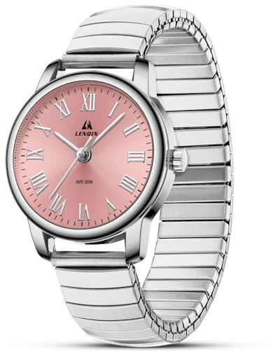 Damen Uhr Analog Quarzuhr Klassisch Armbanduhr Damen mit Edelstahl Flexband