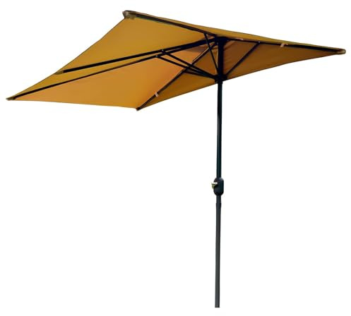 Générique Parasol Demi-Balcon À Manivelle, Parasol Rectangulaire D'extérieur, Imperméable Et Anti-UV, pour Mur, Appartement, Terrasse, Porche, Jardin - 125 × 245 Cm(Khaki)
