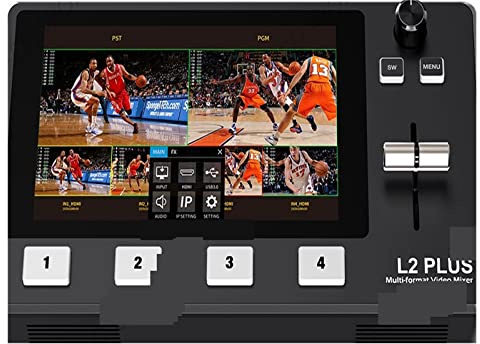 Conmutador KVM, L2 PLUS 5.5 Pantalla táctil LCD Chroma Key y LOGO Overlay Conmutador de video multicámara for entrevista de personaje de boda