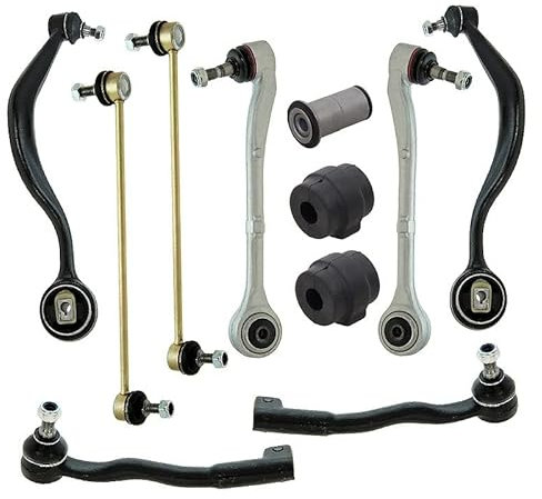 1x Querlenkerset REPARATURSATZ VORDERACHSE 11-TEILIG MIT 4x QUERLENKER OBEN/UNTEN LINKS/RECHTS +2x KOPPELSTANGE +2x SPURSTANGENKOPF +2x STABILAGER +1x LENKHEBELBUCHSE,