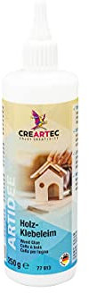 CREARTEC Holz-Klebeleim - schnellhaftend und klebend - ideal für Holz mit Holz, Pappe, Styropor, Stoff, Leder, Rohkeramik etc. - 250g - Made in Germany