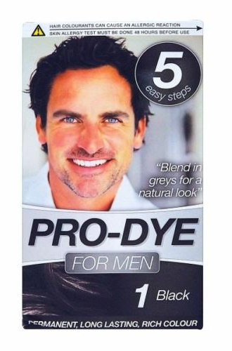 Mens Pro-Dye Professional Hair Dye Colour Black-Permanent,Long Lasting,Rich Colour-New
