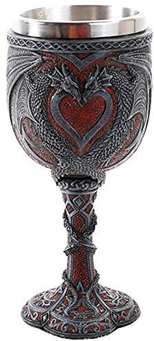 Pacific Giftware Double Dragon Heart Love-Becher-Wein-Cup 7 Zoll