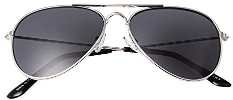 Ultra Silber mit Schwarzen Gläsern Kinder Pilot Sonnenbrille Jungen Mädchen Klassische Metall UV400 Schutz Brillen Schatten Unisex