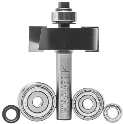 ENT 16690 Falzfräser Set HW, Schaft (S) 8 mm, Durchmesser (D) 34,9 mm, NL 12,7 mm, SL 32 mm, mit Kugellager