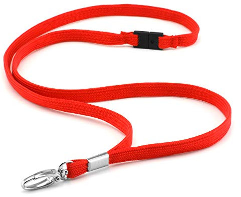 CKB LTD Premium Lanyards Neck Strap with Breakaway and Swivel Metal Clip for ID Card Holder Lanyard Plain (Red, Pack of 20)