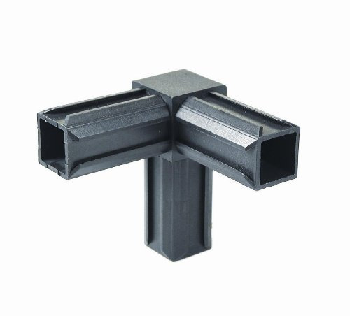 Alberts 426422 connettore per tubi XD, 90° e un'altra uscita ad angolo retto, plastica, nero, 30 x 30 x 2,0 mm