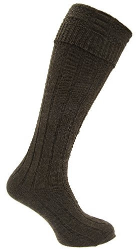 Universal Textiles Scottish Highland Wear Herren Kniestrümpfe mit Woll-Anteil, 1 Paar (39-45 EU) (Khaki)