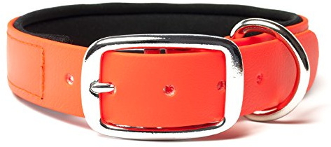 Mystique® Biothane Halsband Deluxe Neopren 25mm beta neon orange 35-43cm