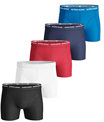 Björn Borg Herren Cotton Stretch 5p Boxer, Schwarz Beauty, L EU