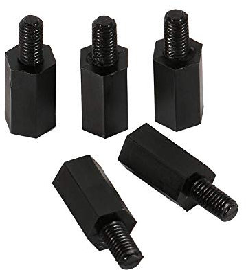 100 Piezas M3 Separador Macho Hembra M3 Nylon PCB Espaciador Tornillos Cilíndricos Hexagonales Kit Surtido 10mm + 6mm (Negro)