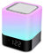 Nachttisch Lampe 5 in 1 LED Schreibtischlampe mit Bluetooth Lautsprecher Digital Kalender Wecker 7 Farben Touch Control Night Light Unterstützt TF und SD-Karte, Beste Geschenk für Kinder und Freunde