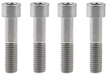 Yaruijia - Bullone in titanio DIN912 M10 x 25 30 35 40 45 50 55 60 70 mm con attacco a brugola 1,5 mm, confezione da 4 pezzi (M10 x 45 mm, titanio)