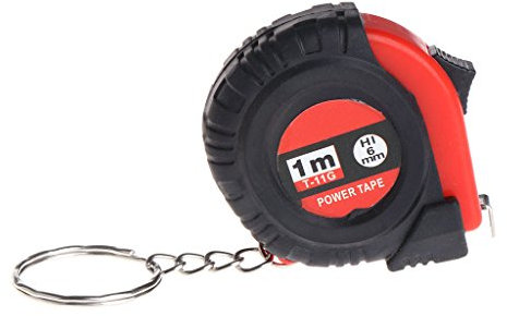 Celan Mini mètre ruban avec porte-clés - Règle rétractable portable de 1 m en acier - Avec porte-clés