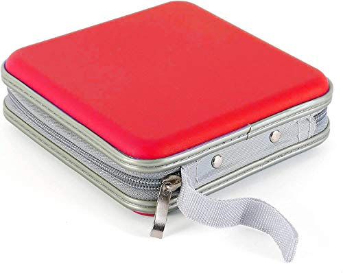 Gadget Hoppa Étui de rangement rigide pour CD/DVD 36 capacité Rouge