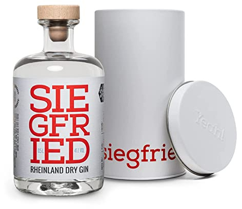 Siegfried Rheinland Dry Gin in Geschenkverpackung | Weltweit prämierter Ultra Premium Gin | Micro-batch mit 18 Botanicals | Harmonisch mild mit Lindenblüte | 41% Vol. | 500ml