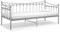 vidaXL Schlafsofa Bettgestell Tagesbett Metallbett Bettsofa Einzelbett Bett Gästebett Sofabett Sofa Couch Jugendbett Grau Metall 90x200cm