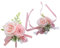 2 Stück Blume Handgelenk Corsage Boutonniere Set, 7,6 cm künstliche Rose und Nelke Handgelenk Corsage handgefertigte Seide Blume für Hochzeit Blumen Accessoires Abschlussball Anzug Dekor (Rosa)