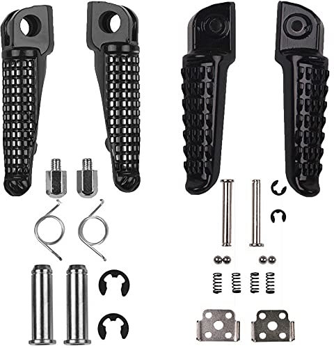XMT-MOTOR Repose-pieds Avant et Arrière pour Moto Compatible avec Kawasaki Ninja ZX6R 2003-2011 ZX-10R 2004-2012 Z750 2007-2010 Z1000 2007-2012 (Noir)