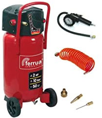 FERRUA Compresor 50L 2HP Vertical + Kit inflado