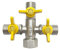 Soytich 3 vie + distributore di forma con 3 valvole a sfera di intercettazione, per il collegamento di 3 dispositivi/connettori con 1/2 pollici AG.