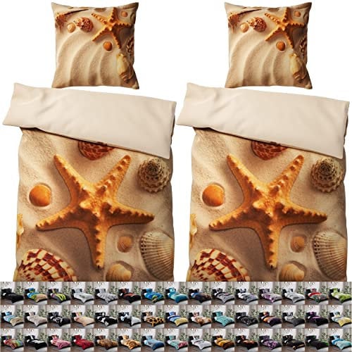 Sanilo® Bettwäsche 135x200 cm, 100% feinste Baumwolle, 4-teilig, Bettbezug, Kissenbezug 80x80cm, Oeko-TEX Zertifiziert (4-teilig 135x200 cm, Sanibel)