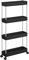 SONGMICS Carro de Almacenamiento de 4 Niveles, Carrito con Ruedas, Carro de Cocina, Ahorro de Espacio, para Baño, Oficina, 14,4 x 42 x 86 cm, Negro Tinta KSC008B01