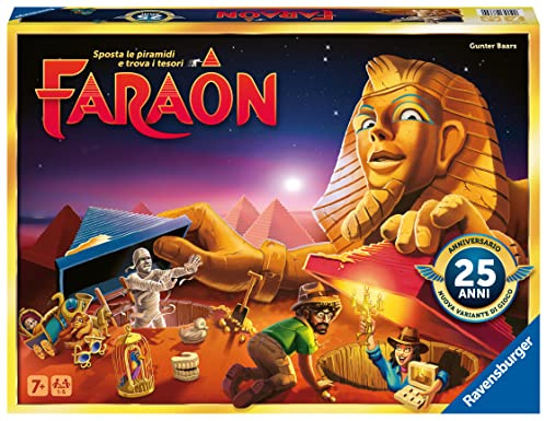 Ravensburger - Faraon 25. Jahrestag | Brettspiele | Kinderspiel 7 Jahre | 1-5 Spieler | Brettspiele Erwachsene | Brettspiel Für Die ganze Familie