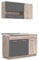 Homestyle4u 2359, Küche Küchenzeile Küchenblock Eiche Holz Grau Einbauküche Single Küchen Schränke 120 cm