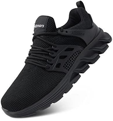 Hitmars Safety Trainers Men Women Steel Toe Cap Trainers Lightweight Work Trainers Safety Shoes Breathable Safety Boots Non Slip Industrial Sneakers Black UK 7