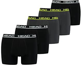 HEAD Boxershorts (5 Stück) Herren, Ghost Black, XL