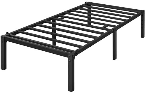 Yaheetech Lit Simple 90x190 cm en Métal Assemblage Simple pour Petits Espaces Adultes Noir